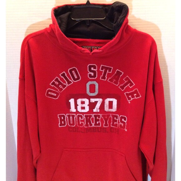 Ohio State Buckeyes Hoodie Men L Red Sweatshirt Pullover Logo Football Gorpcore - Picture 5 of 12